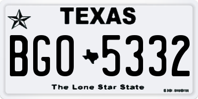 TX license plate BGO5332