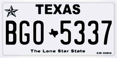 TX license plate BGO5337