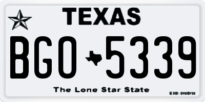 TX license plate BGO5339