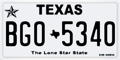 TX license plate BGO5340
