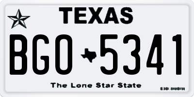 TX license plate BGO5341