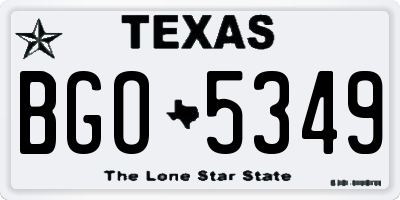 TX license plate BGO5349