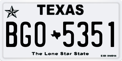 TX license plate BGO5351