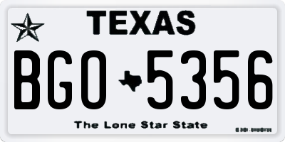 TX license plate BGO5356
