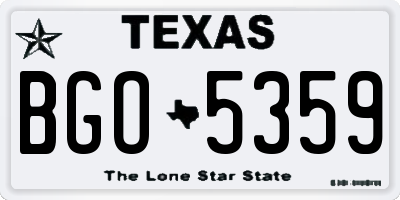 TX license plate BGO5359