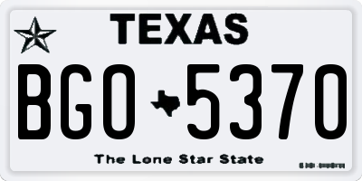 TX license plate BGO5370
