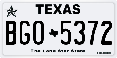 TX license plate BGO5372