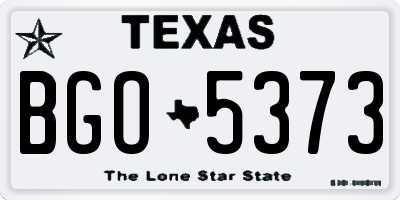 TX license plate BGO5373