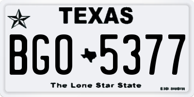 TX license plate BGO5377