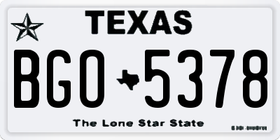 TX license plate BGO5378