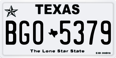 TX license plate BGO5379