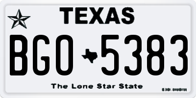 TX license plate BGO5383