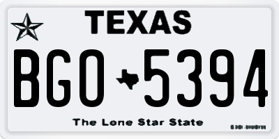 TX license plate BGO5394