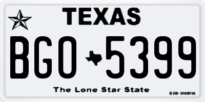 TX license plate BGO5399
