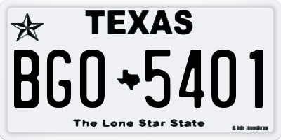 TX license plate BGO5401