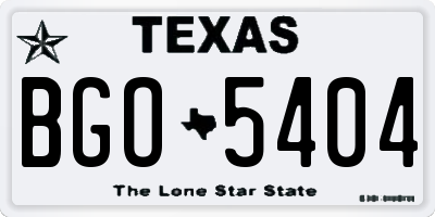 TX license plate BGO5404