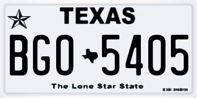 TX license plate BGO5405