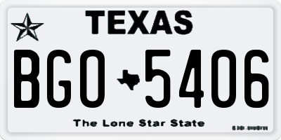 TX license plate BGO5406