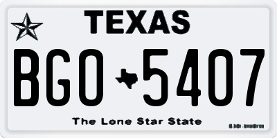 TX license plate BGO5407