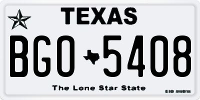 TX license plate BGO5408