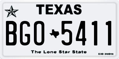 TX license plate BGO5411