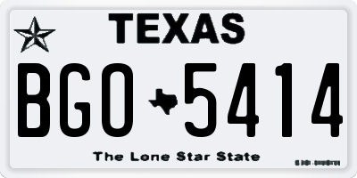 TX license plate BGO5414