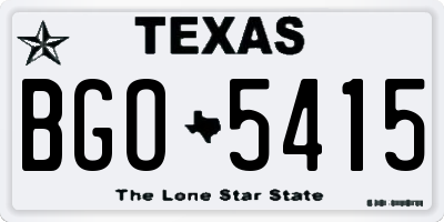 TX license plate BGO5415