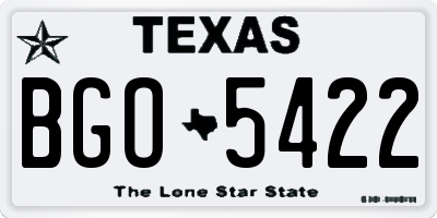 TX license plate BGO5422