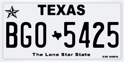 TX license plate BGO5425