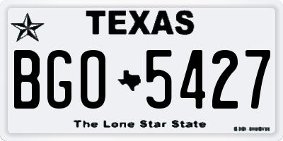 TX license plate BGO5427