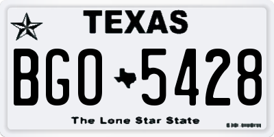 TX license plate BGO5428
