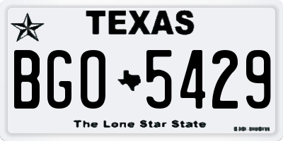 TX license plate BGO5429