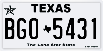 TX license plate BGO5431