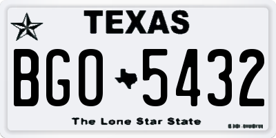 TX license plate BGO5432