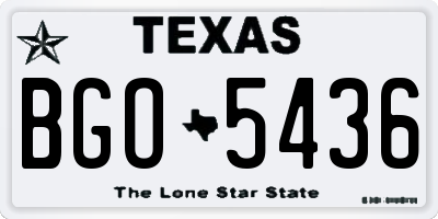 TX license plate BGO5436