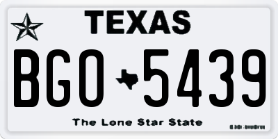 TX license plate BGO5439