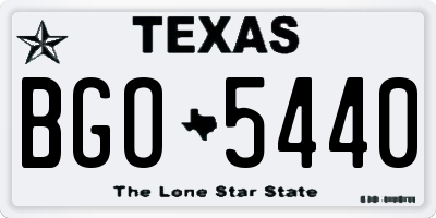 TX license plate BGO5440