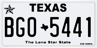 TX license plate BGO5441