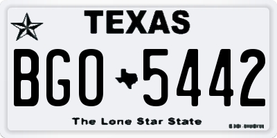 TX license plate BGO5442