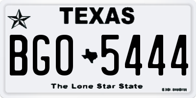 TX license plate BGO5444