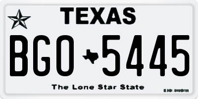 TX license plate BGO5445