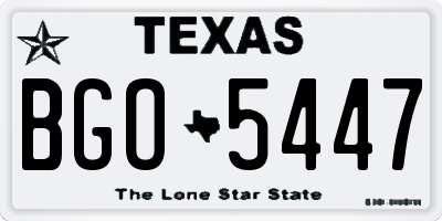 TX license plate BGO5447