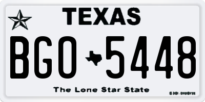 TX license plate BGO5448
