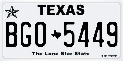 TX license plate BGO5449