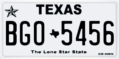 TX license plate BGO5456