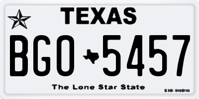 TX license plate BGO5457