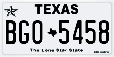 TX license plate BGO5458