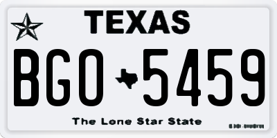TX license plate BGO5459