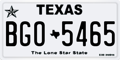 TX license plate BGO5465