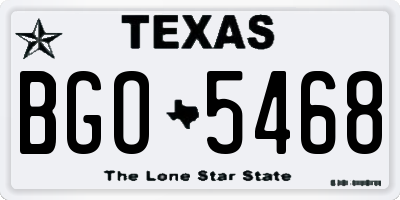 TX license plate BGO5468
